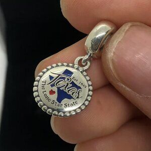 ✨🔥Pandora Texas State Map Dangle Charm S925 Silver with box